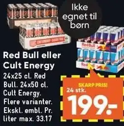 Bilka Red bull el. cult energy tilbud