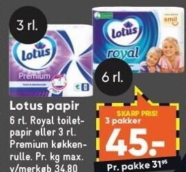 Bilka Lotus papir tilbud