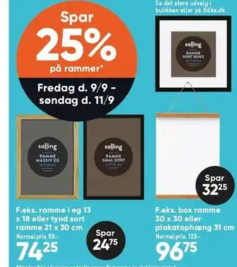 Bilka Spar 25% på rammer tilbud