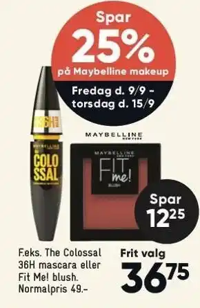 Bilka Spar 25% på maybeline makeup tilbud