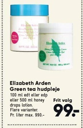Bilka Elizabeth arden green tea hudpleje tilbud