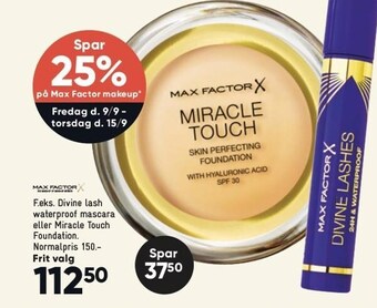 Bilka Spar 25% på max factor makeup tilbud