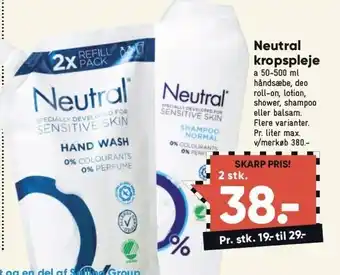 Bilka Neutral kropspleje 2 stk. tilbud