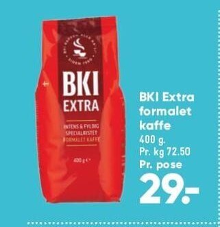 Bilka Bki extra formalet kaffe tilbud