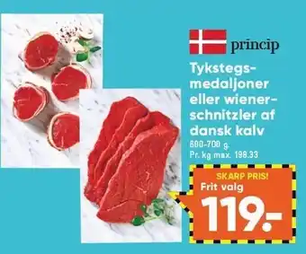 Bilka Tykstegsmedaljoner el. wienerschnitzler af dansk kalv tilbud
