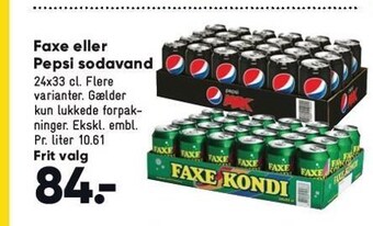 Bilka Faxe el. pepsi sodavand tilbud
