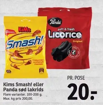 SPAR Kim smash! el. panda sød lakrids tilbud