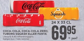 MENY Coca-cola, coca-cola zero, tuborg squash el. fanta tilbud