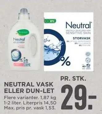 MENY Neutral vask el. dun-let tilbud