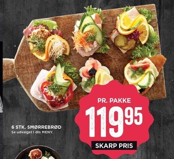MENY 6 stk. smørrebrød tilbud