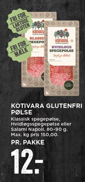 Kotivara glutenfri pølse