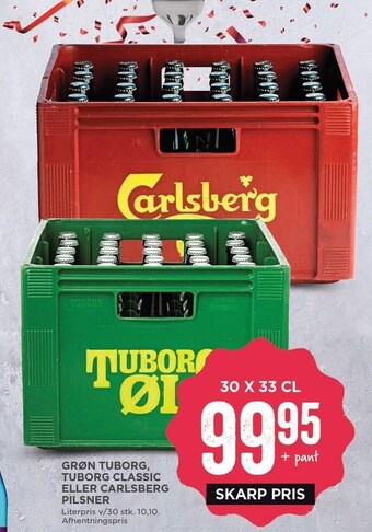 MENY Grøn tuborg, tuborg classic el. carlsberg pilsner tilbud