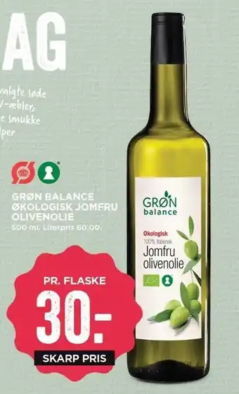 MENY Grøn balance økologisk jomfru olivenlie tilbud