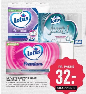 MENY Lotus toiletpapir el. køkkenruller tilbud
