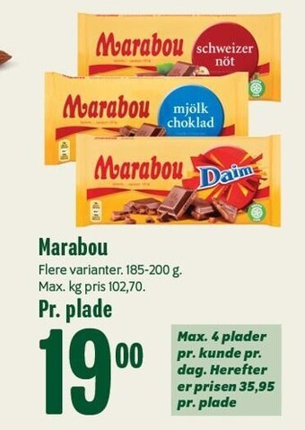 Min Købmand Marabou tilbud