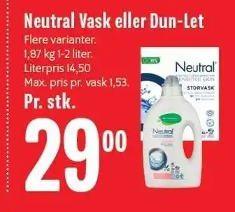 Neutral vask el. dun-let