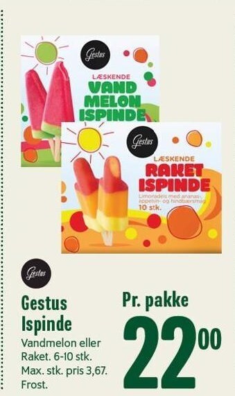 Min Købmand Gestus ispinde tilbud