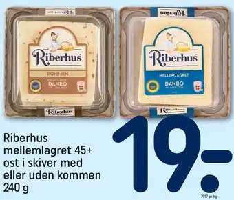 REMA 1000 Riberhus mellemlagret 45+ ost i skiver tilbud