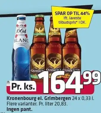 Fleggaard Kronenbourgh el. grimbergen tilbud