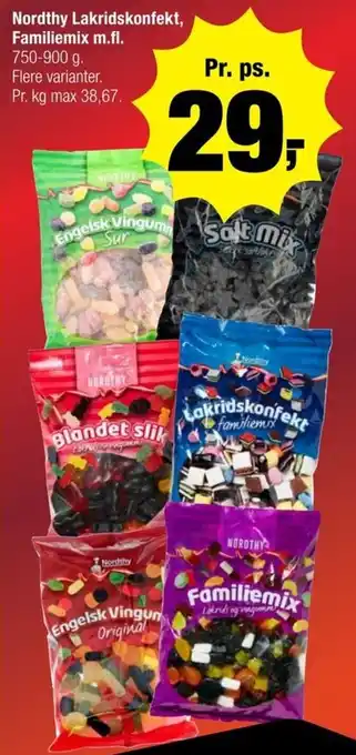 Calle Nordthy Lakridskonfekt, Familiemix m.fl. tilbud