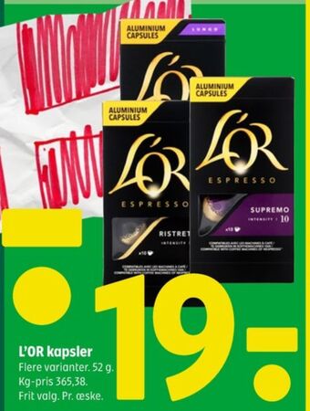 Coop 365 Lor kaffekapsler tilbud
