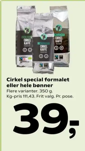 Fakta Cirkel kaffe formalet tilbud