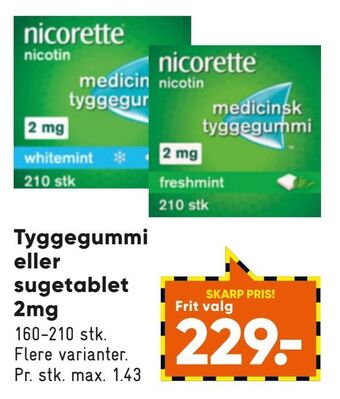 Bilka Tyggegummi eller sugetablet tilbud