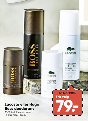 Bilka Lacoste eller hugo boss deodorant tilbud