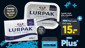 Bilka Lurpak smør eller smørbar tilbud