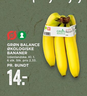 MENY Grøn balance økologiske bananer tilbud