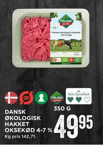 MENY Dansk økologisk hakket oksekød 4-7 % tilbud
