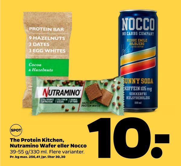 The protein kitchen, nutramino wafer eller nocco tilbud hos Netto