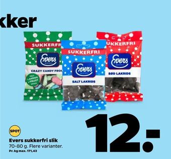 Netto Evers sukkerfri slik tilbud