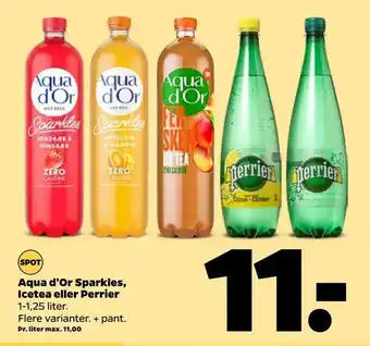 Netto Aqua d'or sparkles, icetea eller perrier tilbud