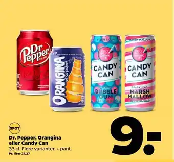 Netto Dr. pepper, orangina eller candy can tilbud