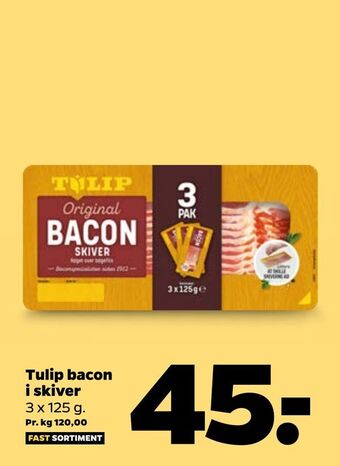 Netto Tulip bacon i skiver tilbud