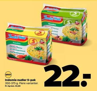 Netto Indomie nudler 5-pak tilbud