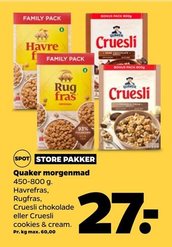 Netto Quaker morgenmad tilbud