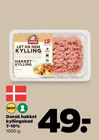 Netto Dansk hakket kyllingekød 7-10% tilbud
