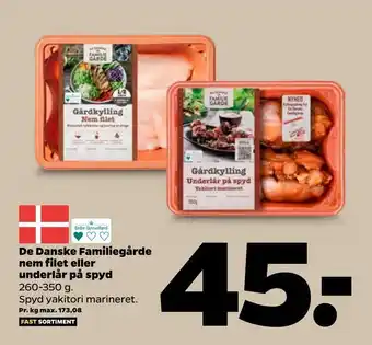 Netto De danske familiegårde nem filet eller underlår på spyd tilbud