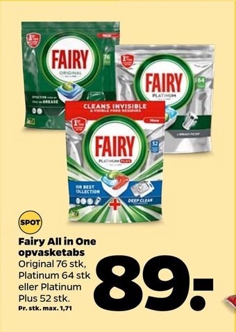 Fairy all in one opvasketabs