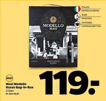 Masi modello rosso bag-in-box