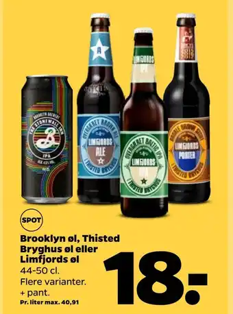 Netto Brooklyn øl, thisted bryghus øl eller limfjords øl tilbud