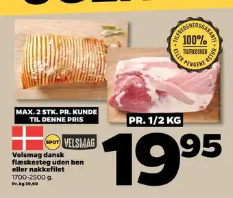 Netto Velsmag dansk flæskesteg uden ben eller nakkefilet tilbud