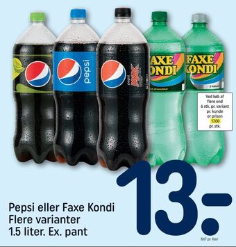 REMA 1000 Pepsi eller faxe kondi tilbud