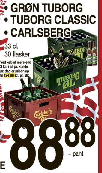 ABC Lavpris Grøn Tuborg,Tuborg Classic, Carlsberg tilbud