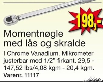 Harald Nyborg Momentnøgle med lås og Skralde tilbud