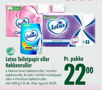Min Købmand Lotus toiletpapir eller køkkenruller tilbud