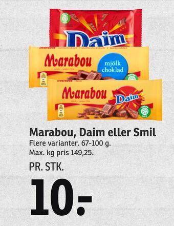 SPAR Marabou, daim eller smil tilbud