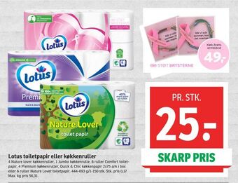 SPAR Lotus toiletpapir eller køkkenruller tilbud